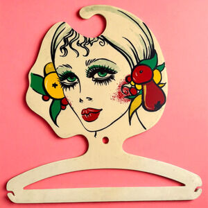 Mod Face Hanger Vintage Italy BG Milano Lady Woman Carmen Miranda Fruit 14" READ